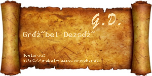 Grébel Dezső névjegykártya